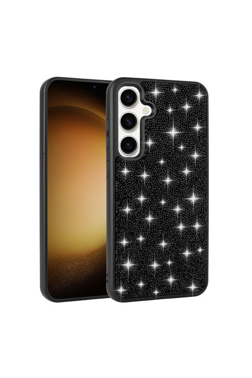 Galaxy S25 Kılıf Simli Pırlanta Taşlı Kamera Yükseltili Silikon Butam