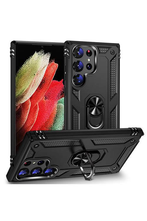Galaxy S23 Ultra Kılıf Kamera Koruyucu Manyetik Standlı Tank Koruma Butam