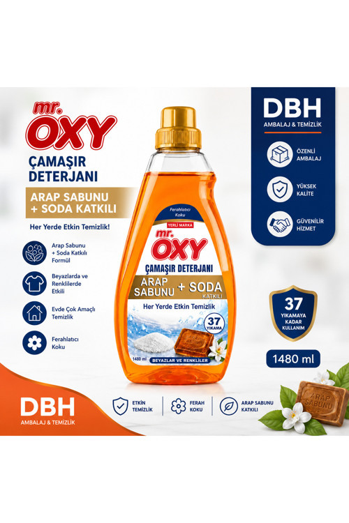MR.OXY Arap Sabunu ve Soda Katkılı Sıvi Çamaşır Deterjanı Beyazlar&Renkliler