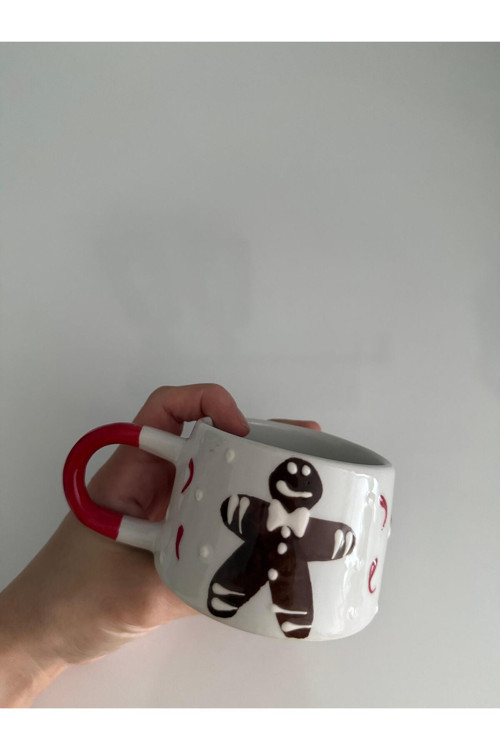 Seramik El İşlemesi Kahve Fincanı Kupa Mug Bardak Kurabiye Adam