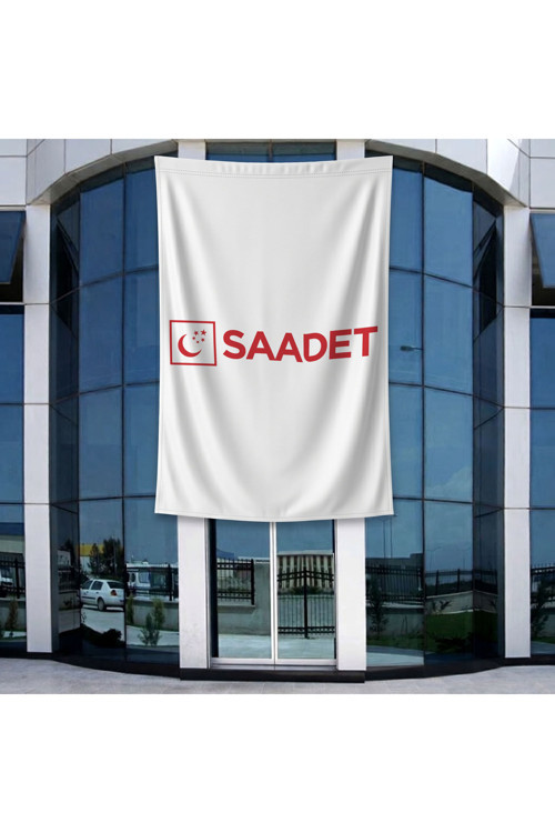 SAADET Partisi Bayrağı 140gr Premium Raşel Kumaş 400x600cm