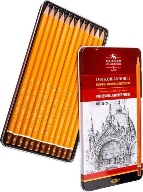 Koh-i Noor Profesyonel Dereceli Kalem Seti 1502/II 8B-2H Metal Kutu