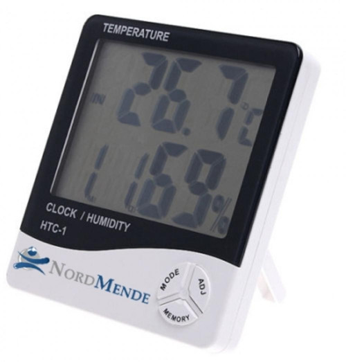 Dijital Termometre Nem Ölçer Saat Alarm Özellikli LCD Ekran İç Mekan Sıcaklık Göstergesi