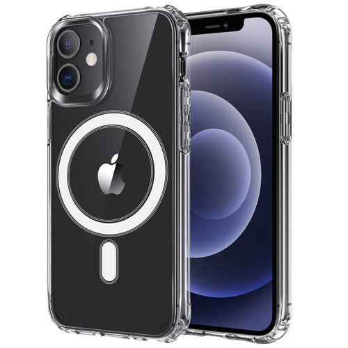 iPhone 12 Mini Uyumlu NVTH Tacsafe Wireless Kılıf-Renksiz