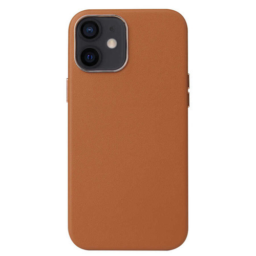 iPhone 12 Uyumlu NVTH Leathersafe Wireless Kılıf-Kahverengi