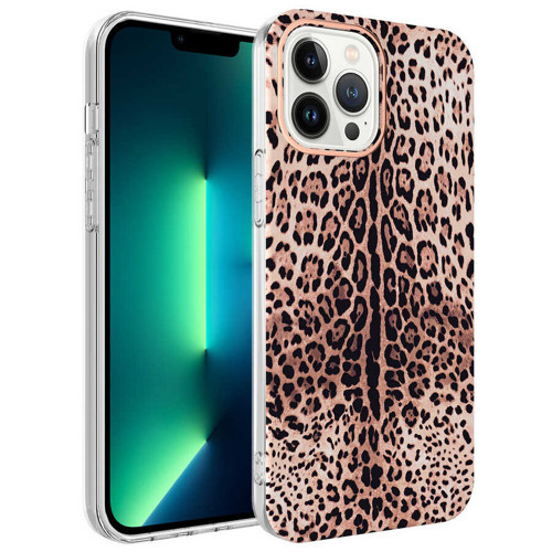 iPhone 13 Pro Max Uyumlu NVTH Bella Kılıf-Leopar