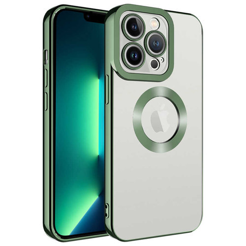 iPhone 12 Pro Max Uyumlu Kamera Korumalı Logo Gösteren NVTH Omega Kılıf-Yeşil
