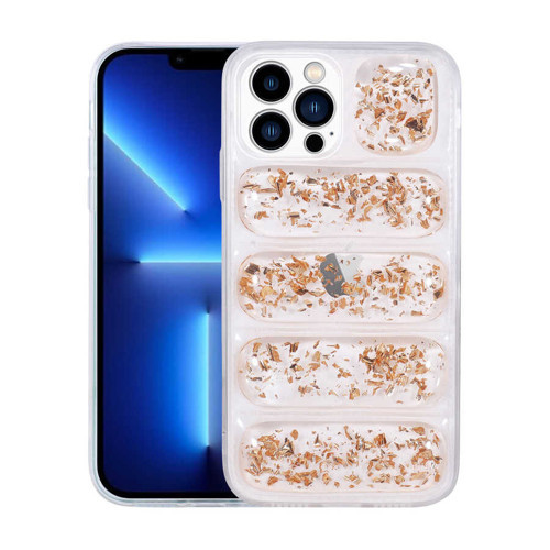 iPhone 12 Pro Max Uyumlu Kamera Korumalı Simli AiHTTg'li NVTH Dalga Kılıf-Gold