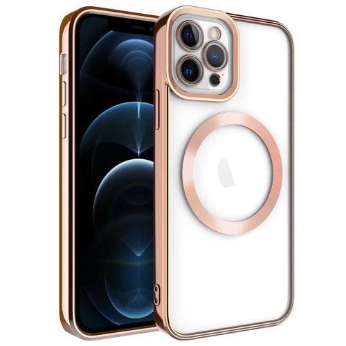 iPhone 11 Pro Max Uyumlu Magsafe Wireless Şarj Özellikli NVTH Setro Silikon-Rose Gold