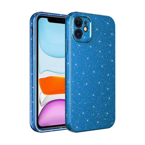 iPhone 11 Uyumlu Kamera Korumalı Simli Lüks NVTH Koton Kılıf-Lacivert