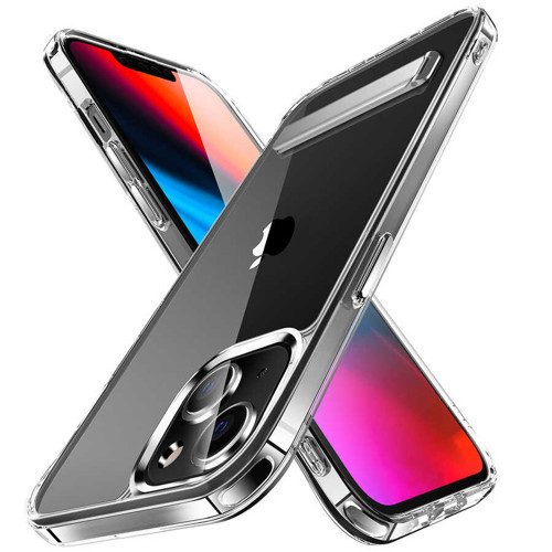 iPhone 14 Plus Uyumlu Standlı Şeffaf Silikon NVTH L-Stand Kılıf-Renksiz