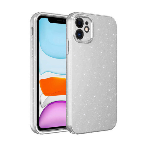 iPhone 11 Uyumlu Kamera Korumalı Simli Lüks NVTH Koton Kılıf-Beyaz