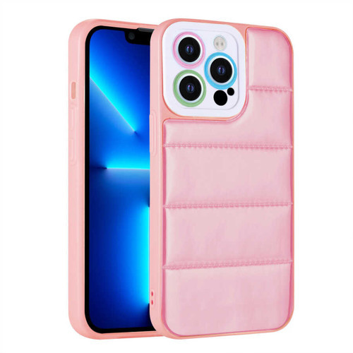 iPhone 12 Pro Max Uyumlu Kamera Korumalı AiHTTgli Renkli NVTH Seksek Kılıf-Pembe