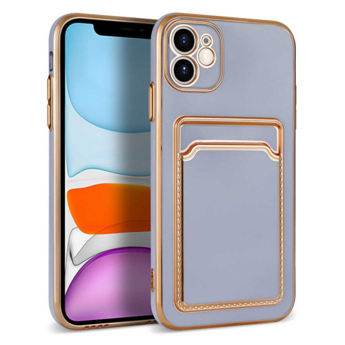 iPhone 12 Uyumlu NVTH Bark Kartlıklı Kılıf-Lila