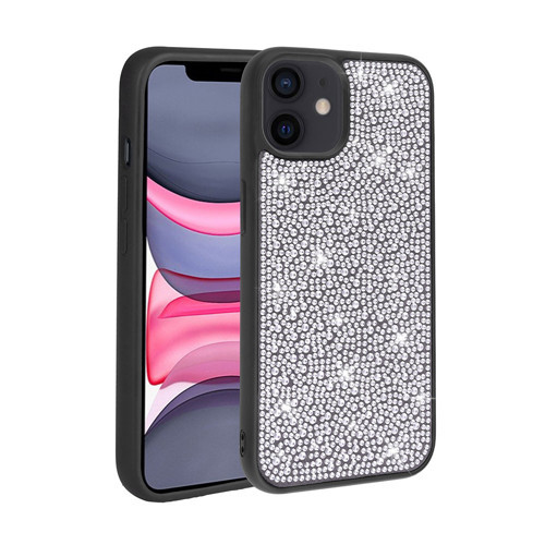 iPhone 11 Uyumlu Parlak Taşlı Tasarım NVTH Ston Kılıf-Siyah