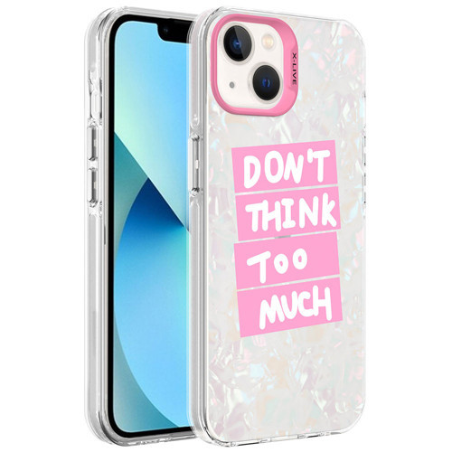 iPhone 14 Uyumlu Mermer Desenli NVTH Marbello Kılıf-Pembe