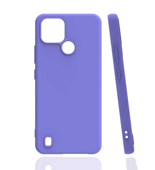 Realme C21 Kılıf NVTH Biye Silikon - Mor
