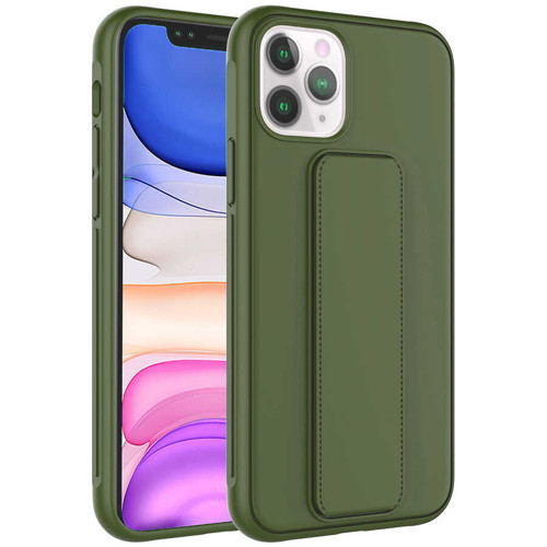 iPhone 11 Pro Max Uyumlu NVTH Qstand Kılıf-Koyu Yeşil