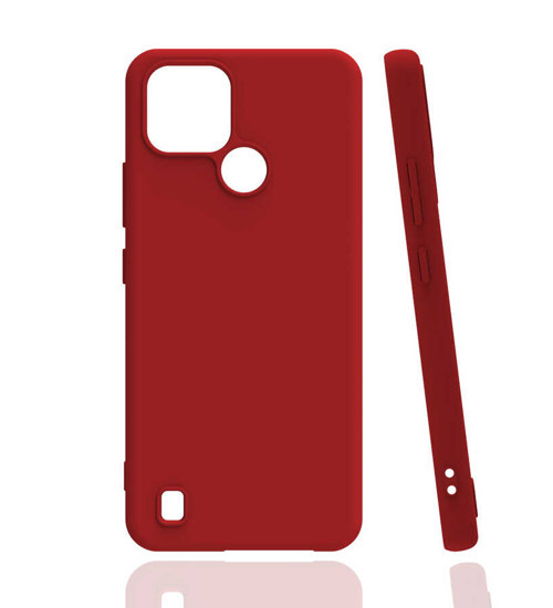 Realme C21 Kılıf NVTH Biye Silikon - Kırmızı
