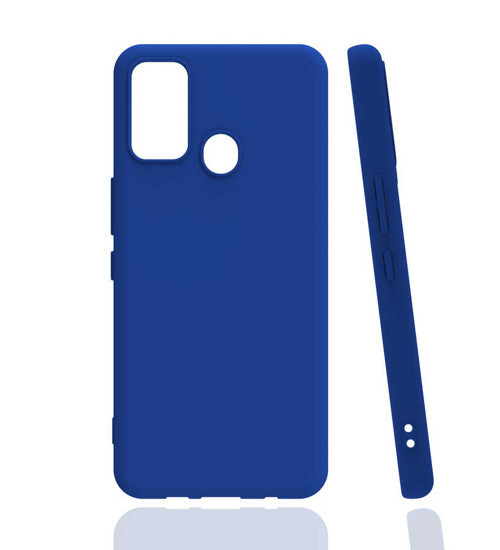 Tecno Spark 7T Kılıf NVTH Biye Silikon - Mavi