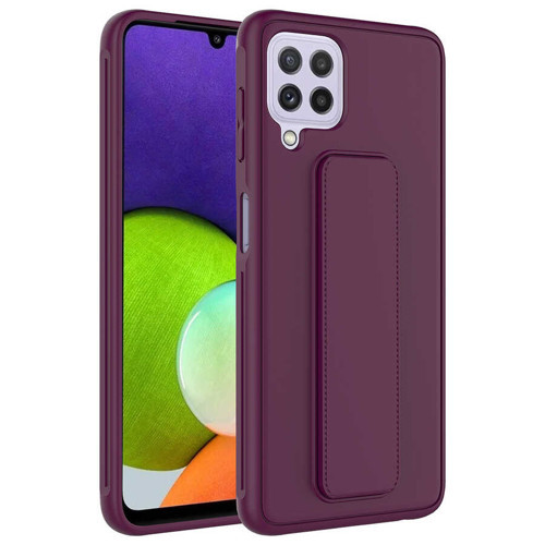 Galaxy M32 Kılıf NVTH Qstand Kapak - Mürdüm