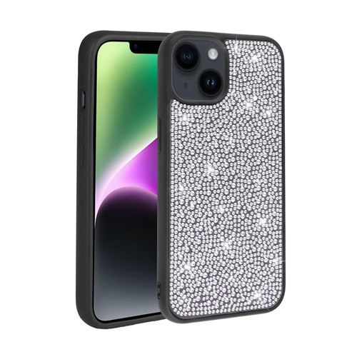 iPhone 13 Uyumlu Parlak Taşlı Tasarım NVTH Ston Kılıf-Siyah
