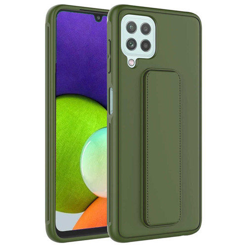 Galaxy M32 Kılıf NVTH Qstand Kapak - Koyu Yeşil