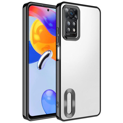 Redmi Note 11 Pro 5G Kılıf Kamera Korumalı Logo Gösteren NVTH Omega Kapak - Siyah