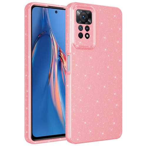 Redmi Note 12 Pro 4G Kılıf Kamera Korumalı Simli Lüks NVTH Koton Kapak - Pembe