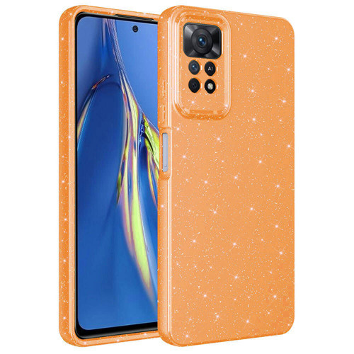 Redmi Note 12 Pro 4G Kılıf Kamera Korumalı Simli Lüks NVTH Koton Kapak - Turuncu