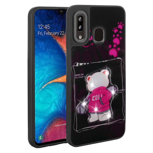 Galaxy A30 Kılıf Parlayan Kabartmalı İkonik Figürlü NVTH Amas Silikon Kapak - Siyah