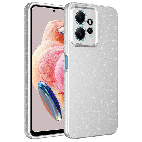 Redmi Note 12 4G Kılıf Kamera Korumalı Simli Lüks NVTH Koton Kapak - Gümüş