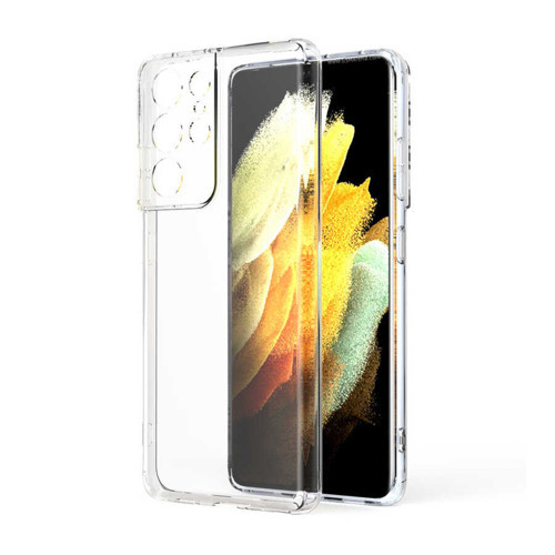 Galaxy S21 Ultra Kılıf NVTH Kamera Korumalı Süper Silikon Kapak - Renksiz