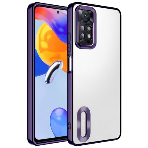 Redmi Note 11 Pro 5G Kılıf Kamera Korumalı Logo Gösteren NVTH Omega Kapak - Derin Mor