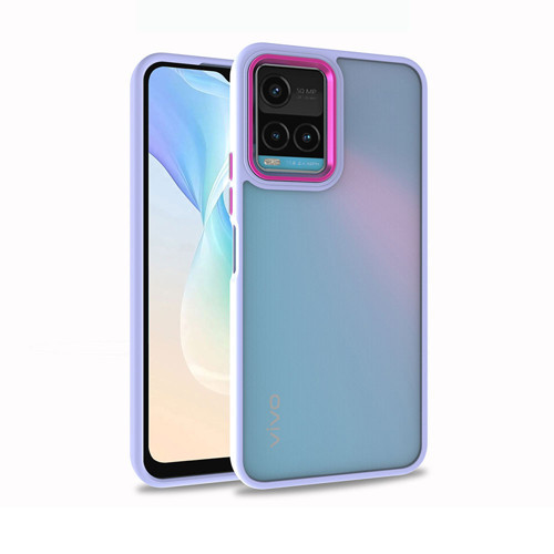Vivo Y32 Kılıf NVTH Flora Kapak - Lila
