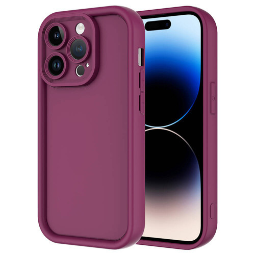 iPhone 14 Pro Kılıf Kamera Korumalı NVTH Ananas Kapak - Mürdüm