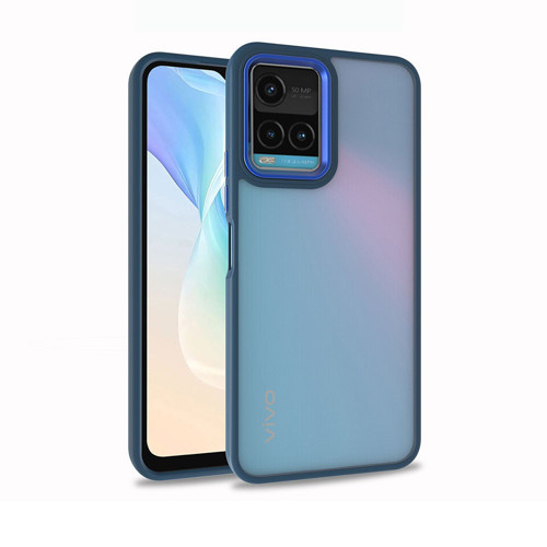 Vivo Y32 Kılıf NVTH Flora Kapak - Mavi