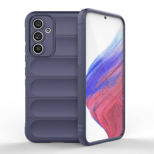 Galaxy A54 Kılıf Esnek TPU Oyuklu Arka Yüzey Tasarımlı NVTH Etnik Silikon Kapak - Lacivert