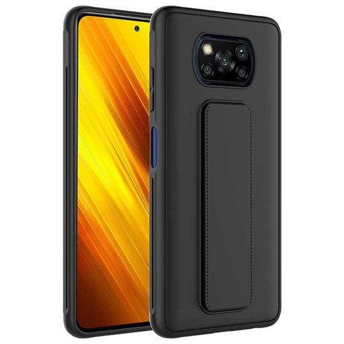 Poco X3 Kılıf NVTH Qstand Kapak - Siyah