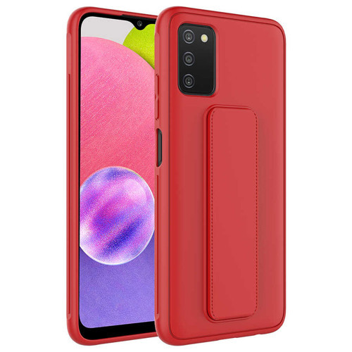 Galaxy A03S Kılıf NVTH Qstand Kapak - Kırmızı