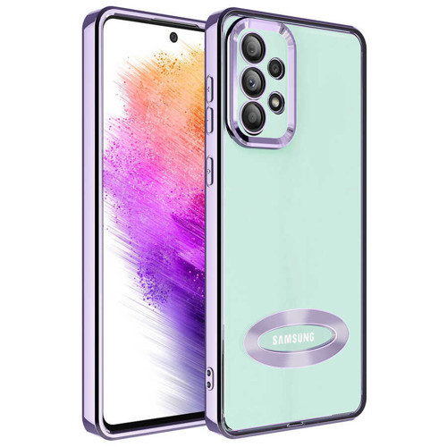 Galaxy A73 Kılıf Kamera Korumalı Logo Gösteren NVTH Omega Kapak - Lila