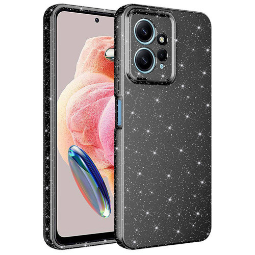 Redmi Note 12 4G Kılıf Kamera Korumalı Simli Lüks NVTH Koton Kapak - Gri
