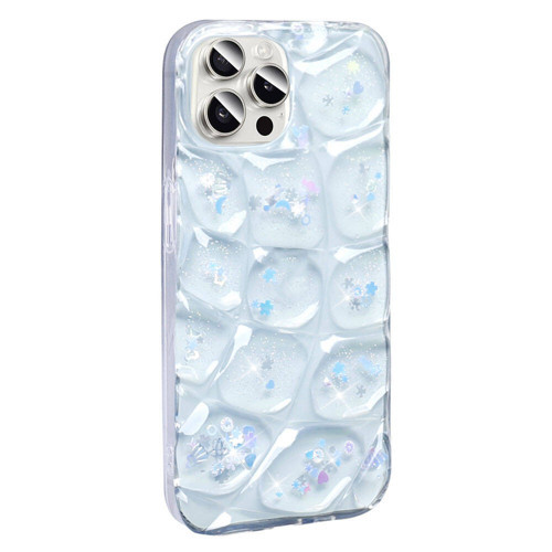 iPhone 14 Pro Max Kılıf Simli 3D Desenli NVTH Hacar Kapak - Beyaz