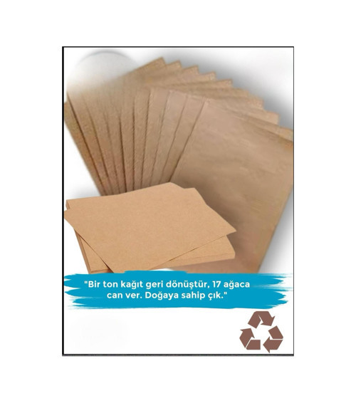 Kraft Kahverengi Kraft Saman Kağıdı Paketleme Hobi Etiket Kağıdı 90 Gram 20 Adet 70 X 100 Ebatında