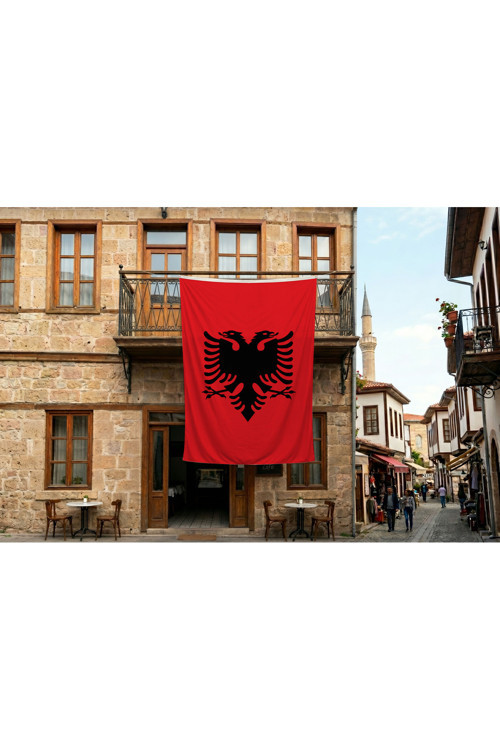 Arnavutluk Ülke Bayrağı 140gr Premium Raşel Kumaş 300x450cm