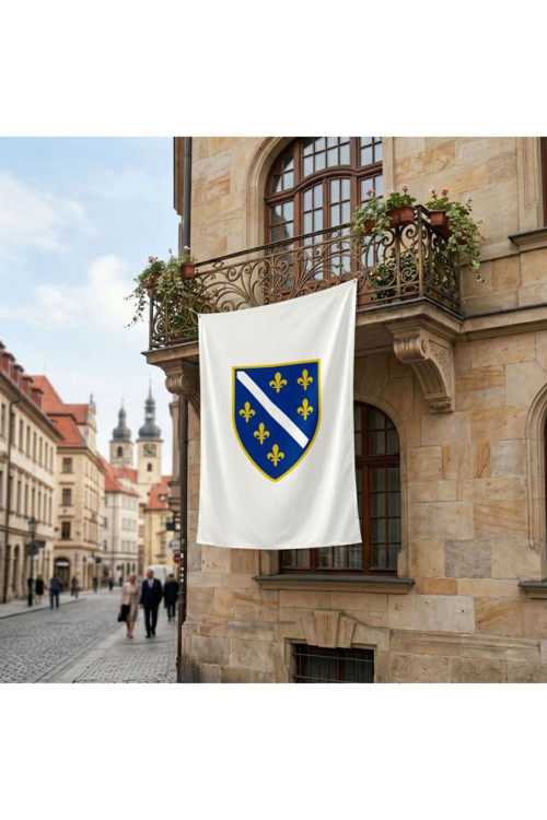 Bosna-Hersek Cumhuriyeti Bayrağı Premium Raşel Kumaş 150x225 Cm