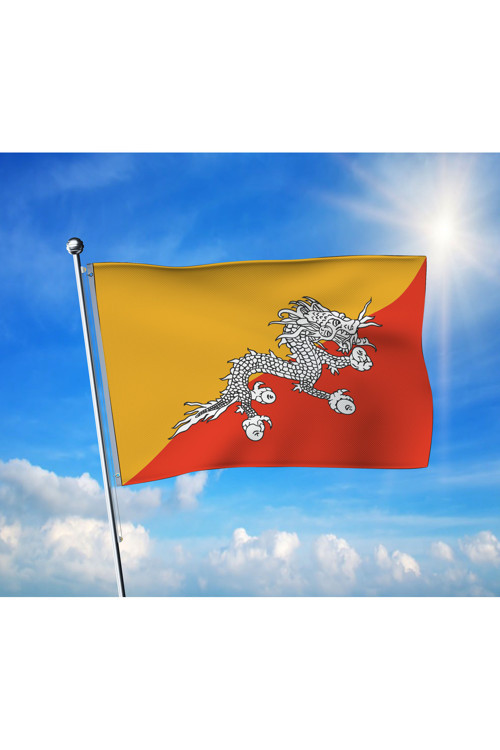 Bhutan Bayrağı Premium Raşel Kumaş 70x105 cm