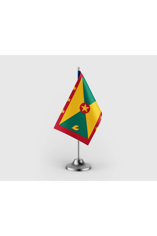Grenada Devleti Tekli Saten Masa Bayrağı Seti
