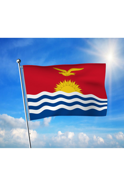 Kiribati Bayrağı Premium Raşel Kumaş 100x150 cm