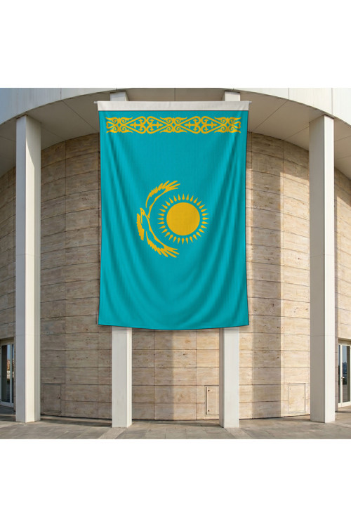 Kazakistan Bayrağı 140gr Premium Raşel Kumaş 200x300 cm